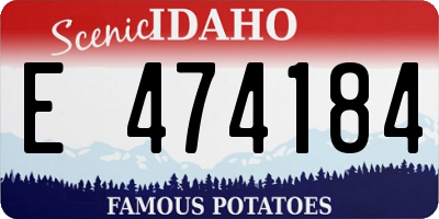 ID license plate E474184