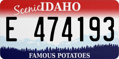 ID license plate E474193