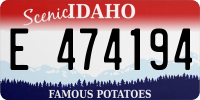 ID license plate E474194