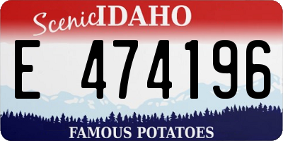 ID license plate E474196