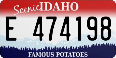 ID license plate E474198
