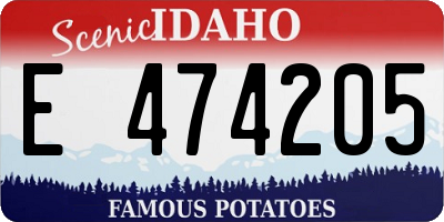 ID license plate E474205