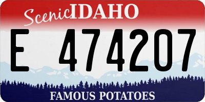 ID license plate E474207