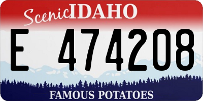 ID license plate E474208