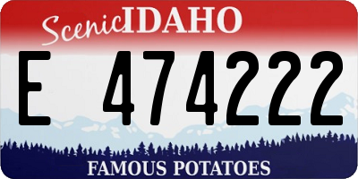 ID license plate E474222