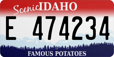 ID license plate E474234
