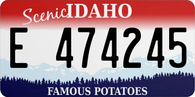 ID license plate E474245
