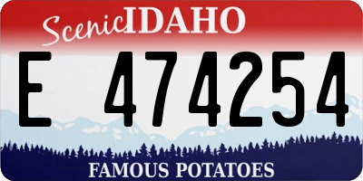 ID license plate E474254