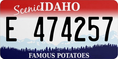 ID license plate E474257