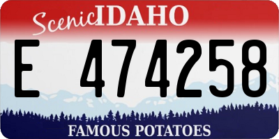 ID license plate E474258