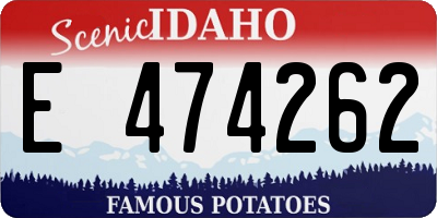 ID license plate E474262
