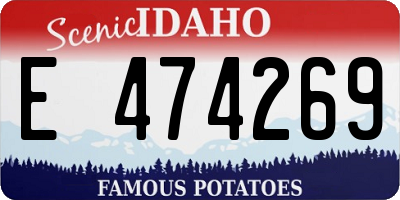 ID license plate E474269