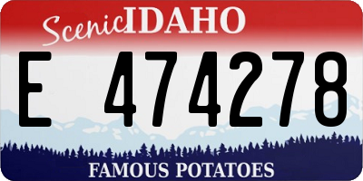ID license plate E474278