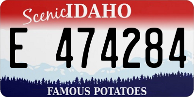 ID license plate E474284