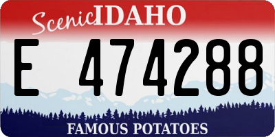 ID license plate E474288