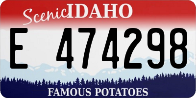 ID license plate E474298