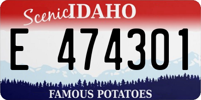 ID license plate E474301