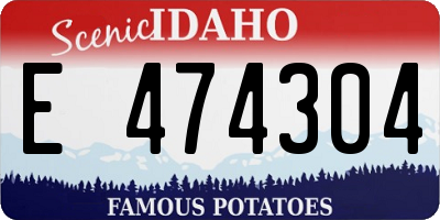 ID license plate E474304
