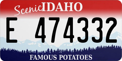 ID license plate E474332