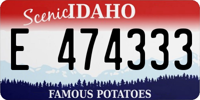 ID license plate E474333