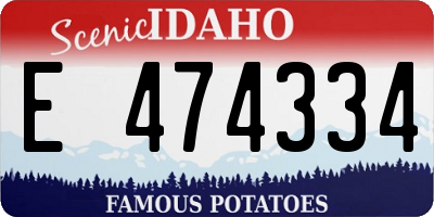 ID license plate E474334