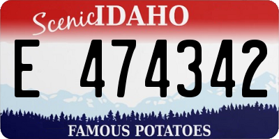 ID license plate E474342