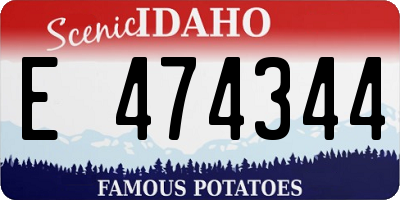 ID license plate E474344