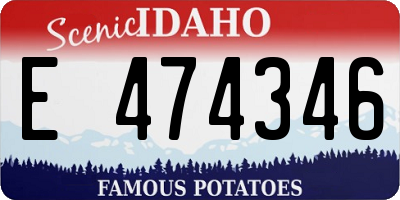 ID license plate E474346