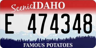 ID license plate E474348