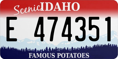 ID license plate E474351
