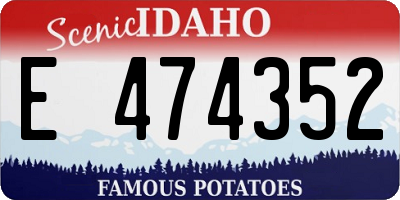 ID license plate E474352