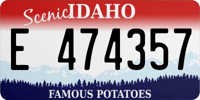 ID license plate E474357