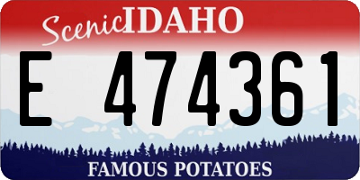 ID license plate E474361