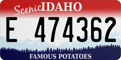 ID license plate E474362