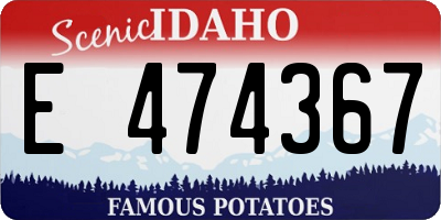 ID license plate E474367