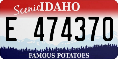 ID license plate E474370