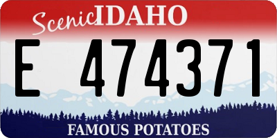 ID license plate E474371