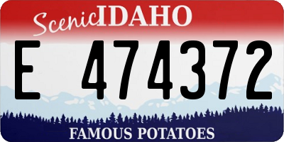 ID license plate E474372