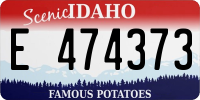 ID license plate E474373