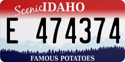 ID license plate E474374