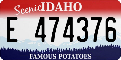 ID license plate E474376