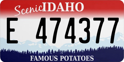 ID license plate E474377