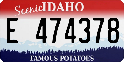 ID license plate E474378