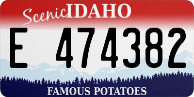 ID license plate E474382
