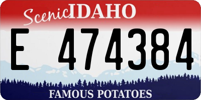 ID license plate E474384