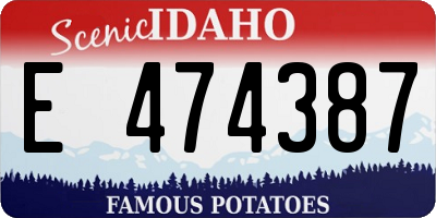 ID license plate E474387