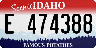 ID license plate E474388