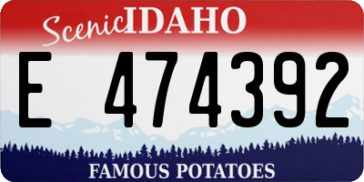 ID license plate E474392
