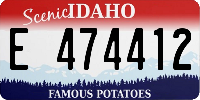 ID license plate E474412