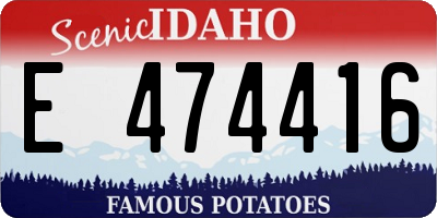 ID license plate E474416